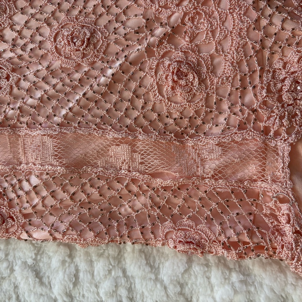 Sue Wong Peach Lace Dress - Picture 6 of 8